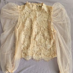 Sheer through light peach color top